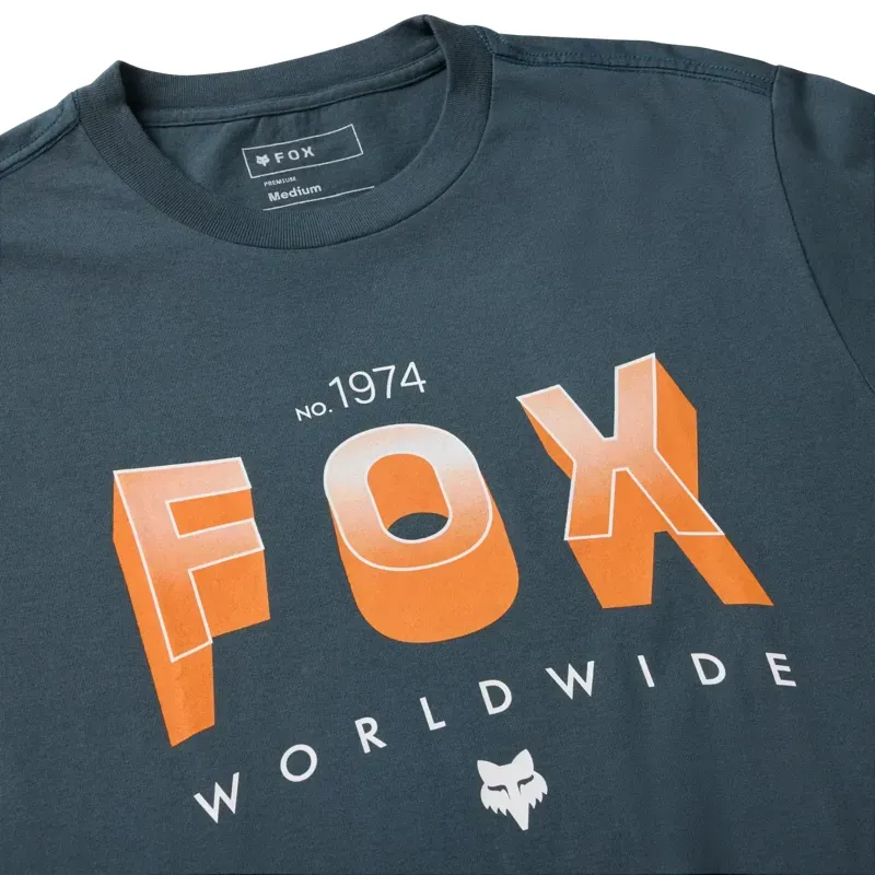Fox Block 195 Original Short Sleeve Casual T-Shirt in Deep Cobalt Blue