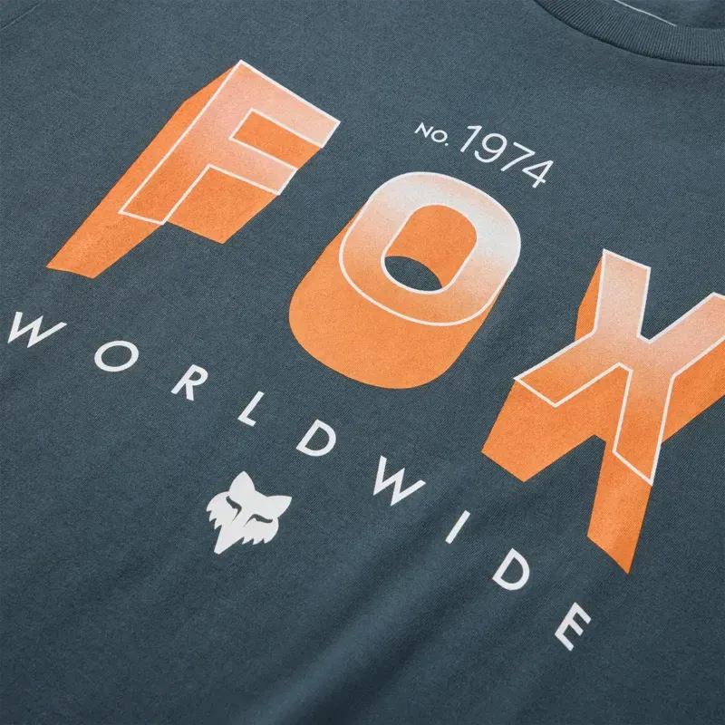 Fox Block 195 Original Short Sleeve Casual T-Shirt in Deep Cobalt Blue-3