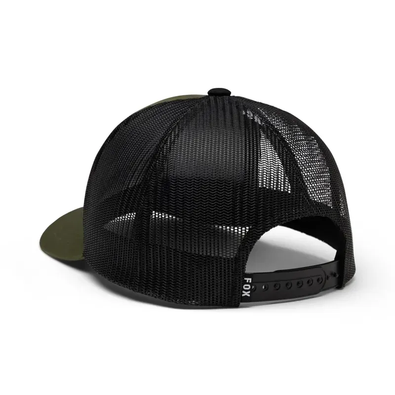 Fox Block Mesh Trucker Hat in Army Green-1