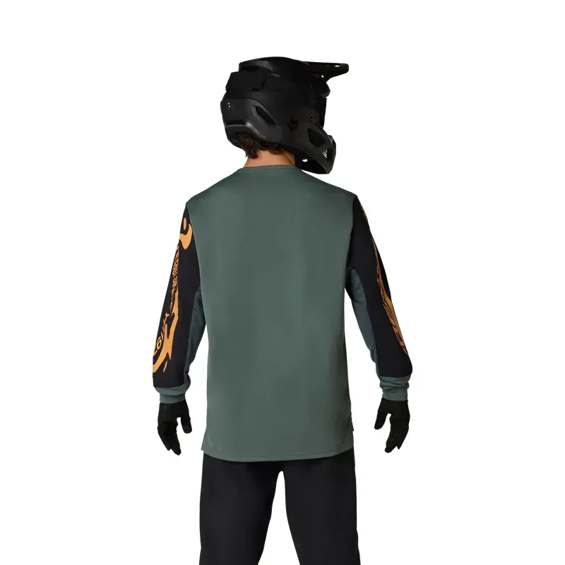 Fox Defend Creation Long Sleeve MTB Jersey in Sage Green-2
