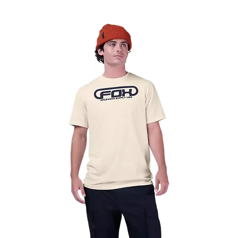 Fox Global Short Sleeve Premium Casual Tee in Off White-2