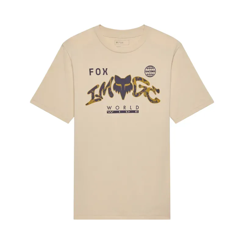 Fox Youth Image Print Short Sleeve T-Shirt in Tan
