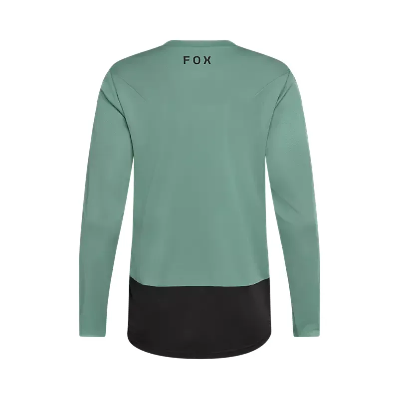 Fox Ranger Fox Head Long Sleeve Mountain Bike Jersey in Pine Green-1
