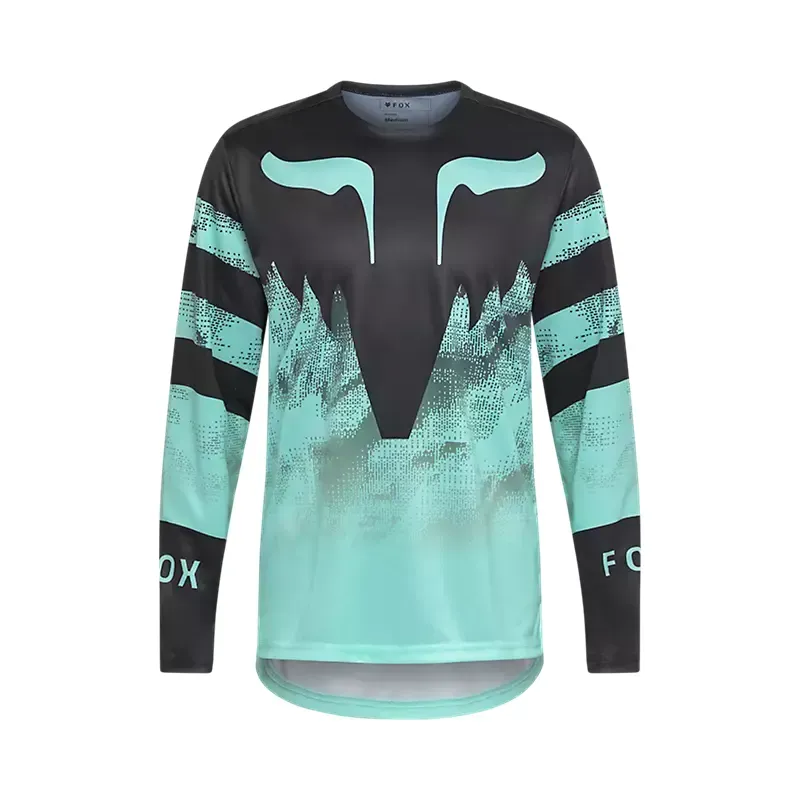 Fox Ranger Kairos Long Sleeve Mountain Bike Jersey in Turquoise-2