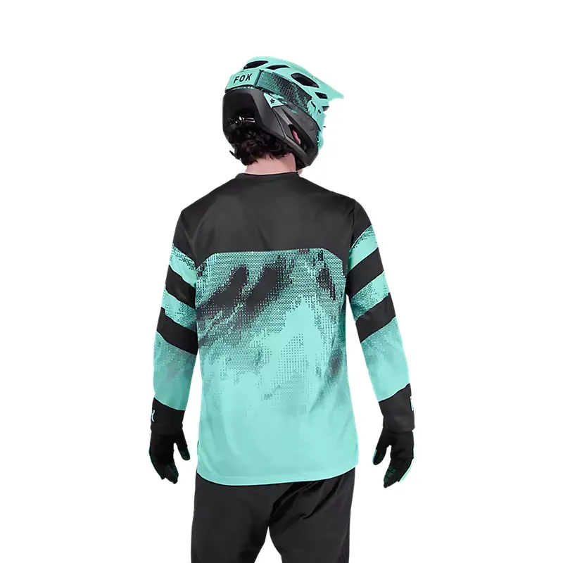 Fox Ranger Kairos Long Sleeve Mountain Bike Jersey in Turquoise-1