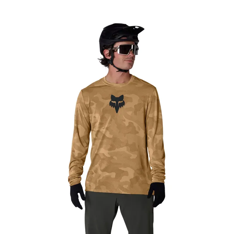 Fox Ranger TruDri Long Sleeve Mountain Bike Jersey in Nutmeg Brown