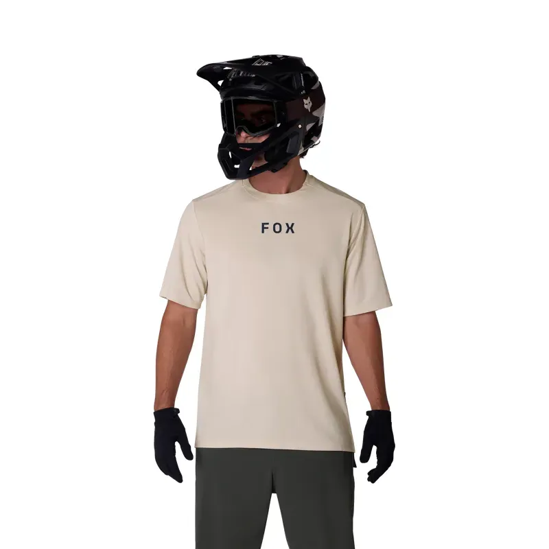 Fox Ranger Wordmark Short Sleeve MTB Jersey in Chalk White-4