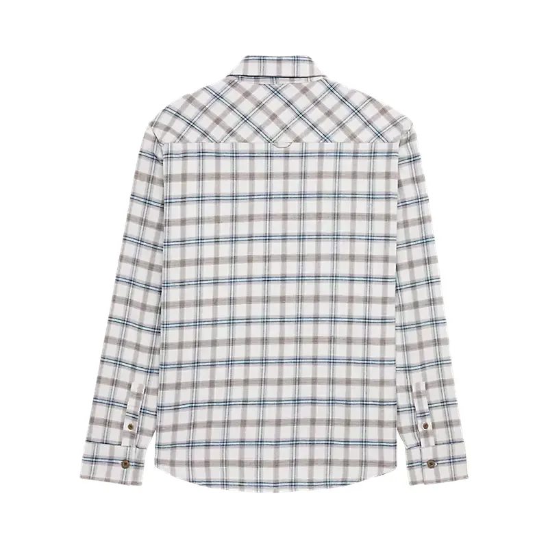 Fox Womens Survivalist Core Long Sleeve Flannel in Light Grey-3