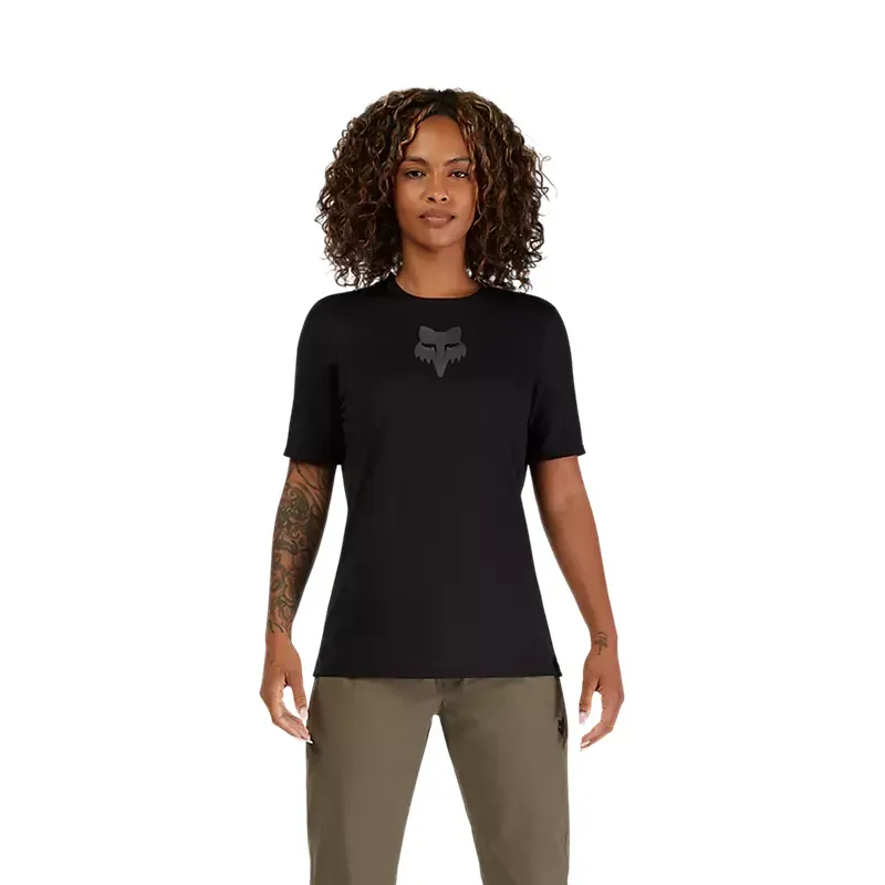 Fox Women's Ranger Short Sleeve Fox Head Jersey in Black-2