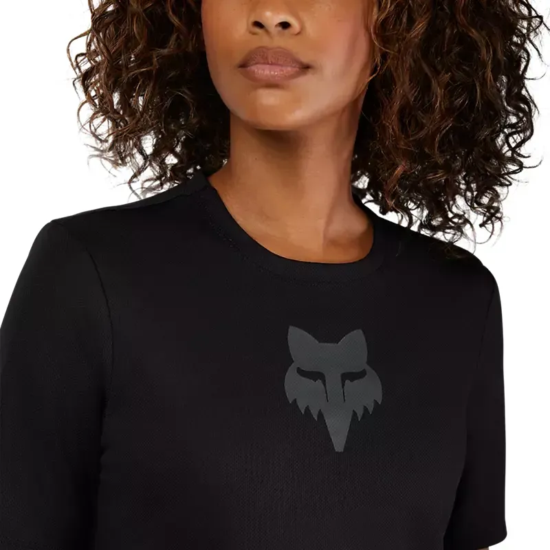 Fox Women's Ranger Short Sleeve Fox Head Jersey in Black-4