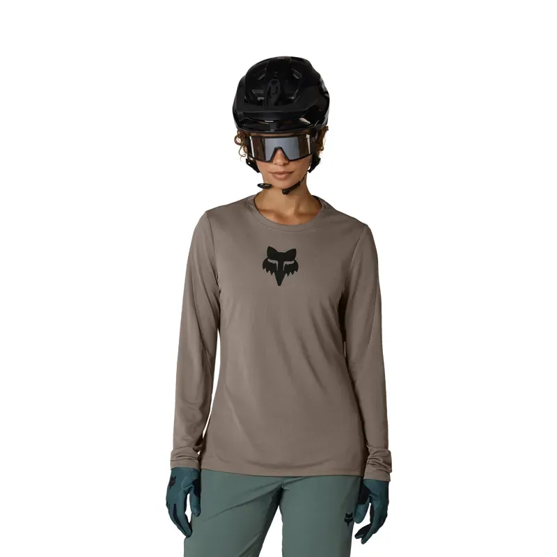 Fox Women's Ranger Fox Head Long Sleeve Jersey in Nutmeg Brown-2