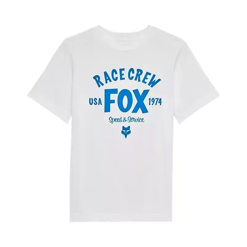 Fox Youth Slogan Short Sleeve Casual T-Shirt in Optic White