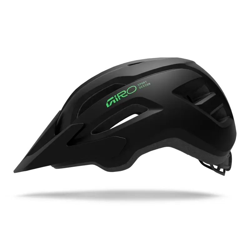 Giro Fixture II Youth Mountain Bike Helmet in Black/Green-1