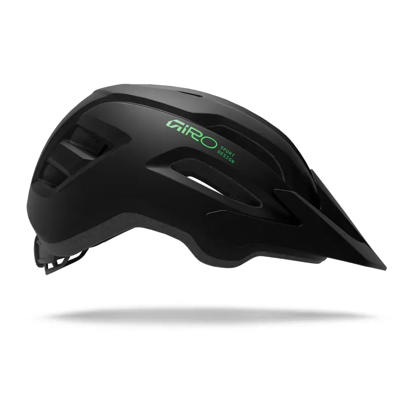 Giro Fixture II Youth Mountain Bike Helmet in Black/Green-2