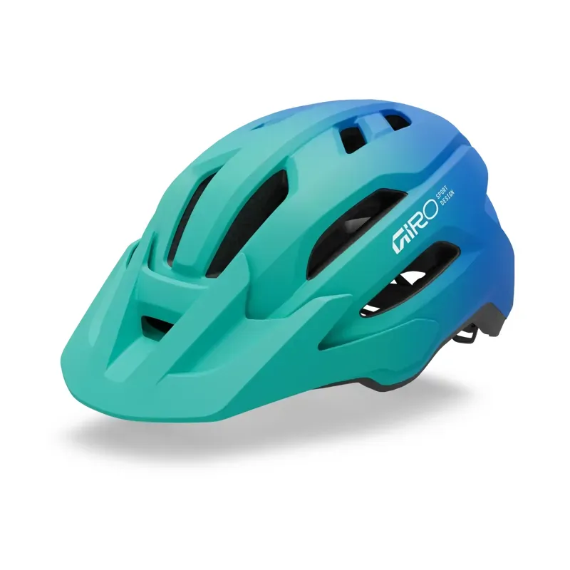 Giro Fixture II Youth Mountain Bike Helmet in Green/Blue