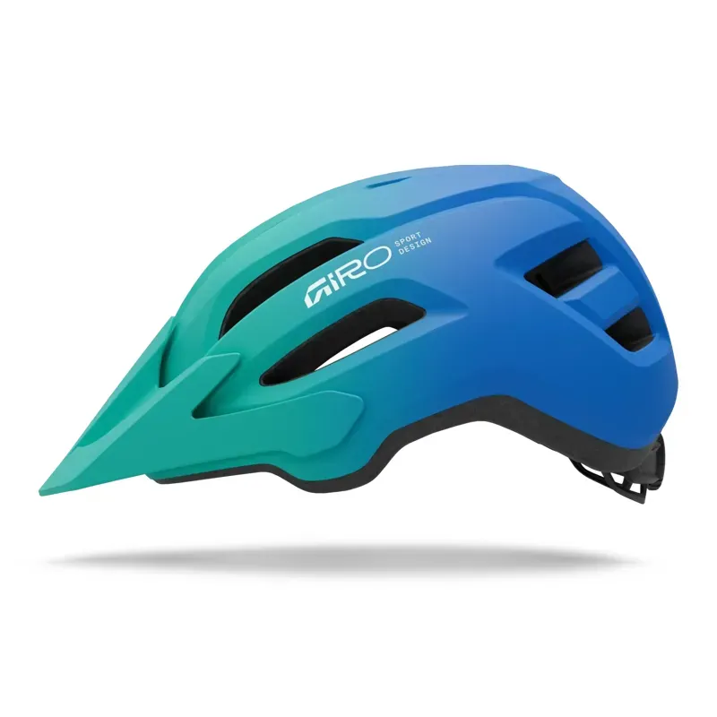 Giro Fixture II Youth Mountain Bike Helmet in Green/Blue-1