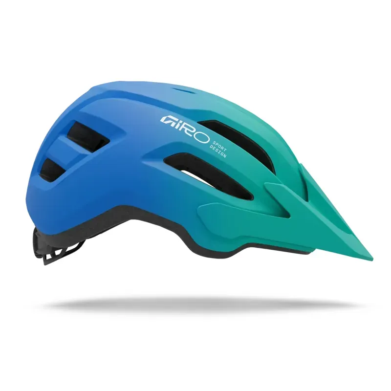 Giro Fixture II Youth Mountain Bike Helmet in Green/Blue-2