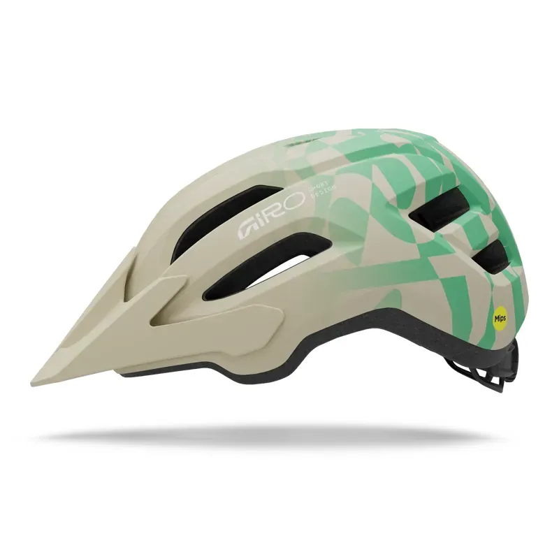 Giro Fixture Mips II Mountain Bike Helmet in Matte Stone/Green Rush-1