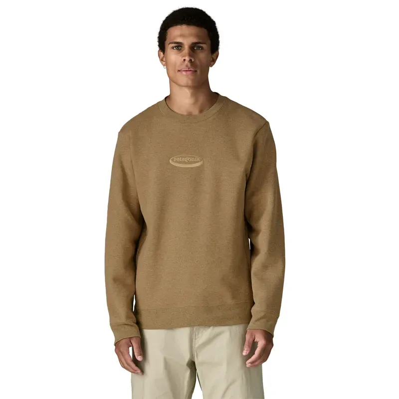 Patagonia '95 Oval Logo Uprisal Crew Sweatshirt in Bobcat Brown-1