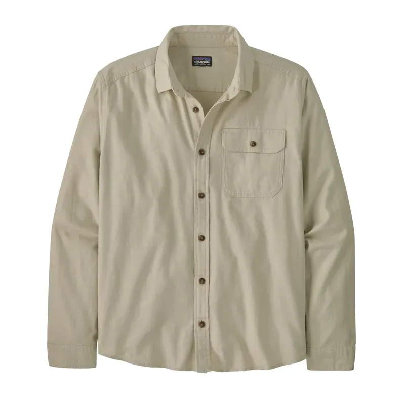 Patagonia Lightweight Fjord Long Sleeved Flannel Shirt in Pelican