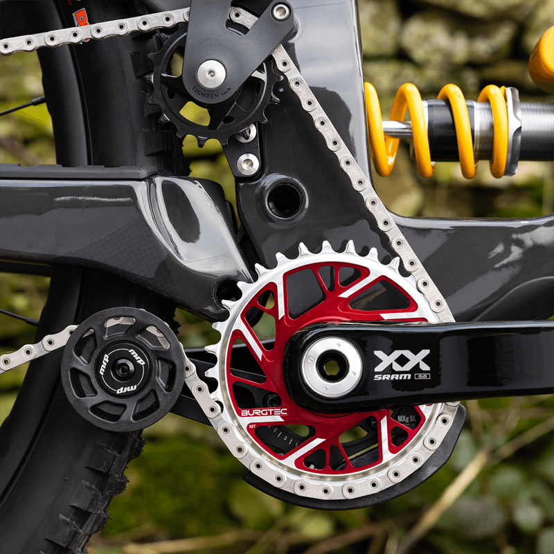 Burgtec - 3mm Offset Thick Thin Chainring for SRAM 8Bolt 32T Race Red-1