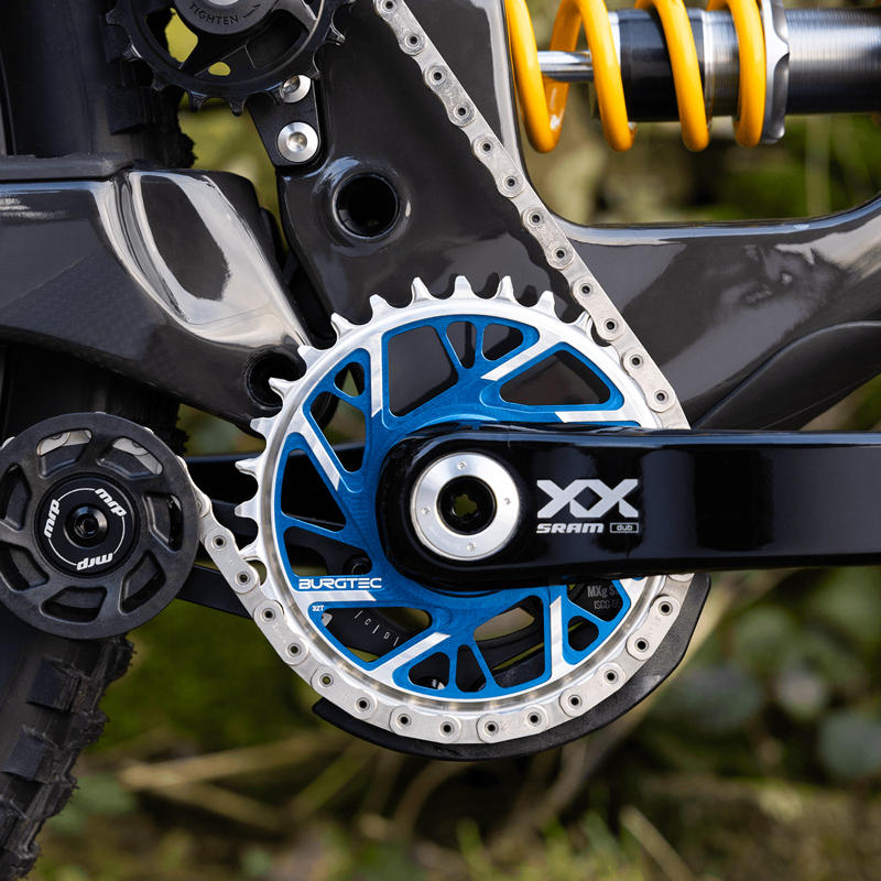 Burgtec - 3mm Offset Thick Thin Chainring for SRAM 8Bolt 32T in Blue-1