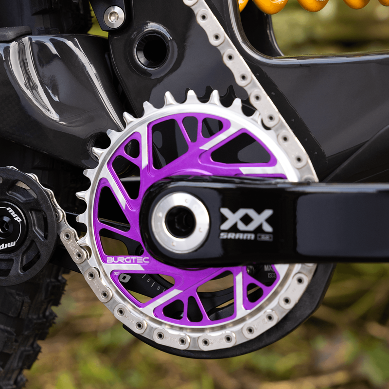 Burgtec - 3mm Offset Thick Thin Chainring for SRAM 8Bolt 32T in Purple-1