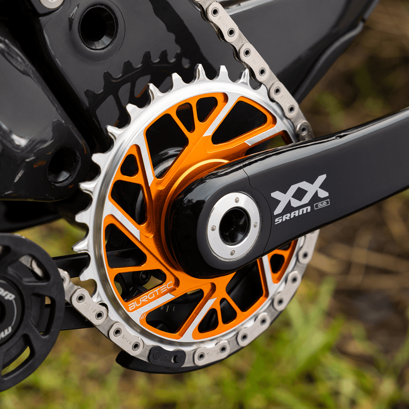 Burgtec - 3mm Offset Thick Thin Chainring for SRAM 8Bolt 32T Orange-1