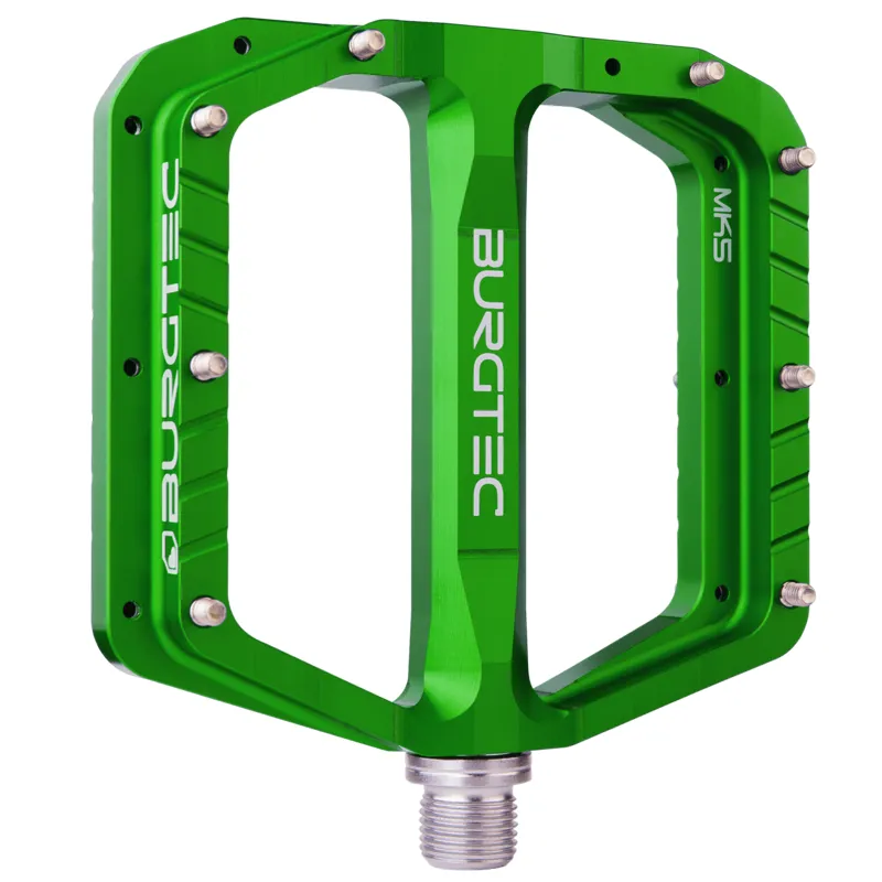 Burgtec - Penthouse Flat MK5 Flat MTB Pedals in Candy Spruce Green