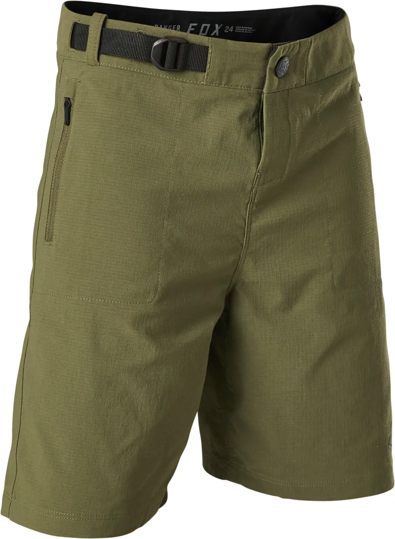 Fox Racing Kid's Ranger Shorts W/Liner in Green-7