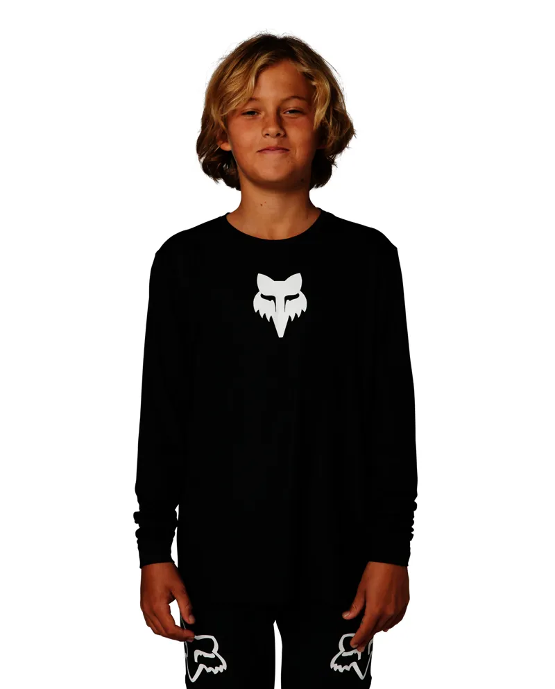 Fox Ranger Long Sleeve Youth MTB Jersey in Black-1
