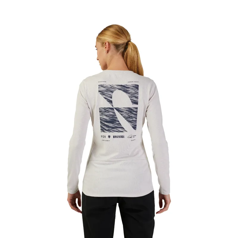 Fox Womens Ranger DriRelease MID Long Sleeve Jersey in Vin White-2