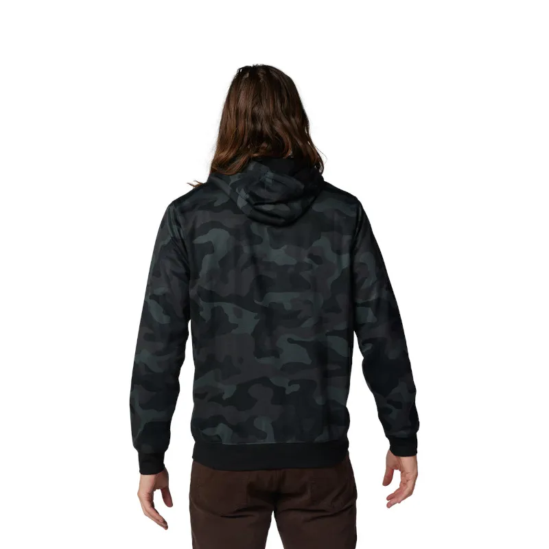 Fox Head Camo Pullover Casual Hoodie in Black Camouflage-1
