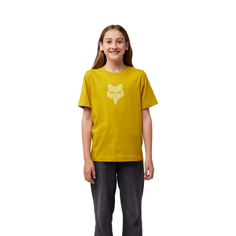 Fox Youth Legacy Short Sleeve Casual Tee in Mustard-2