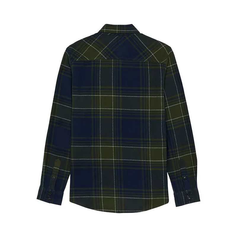 Fox Traildust Flannel Casual Long Sleeve Shirt in Midnight Blue-3