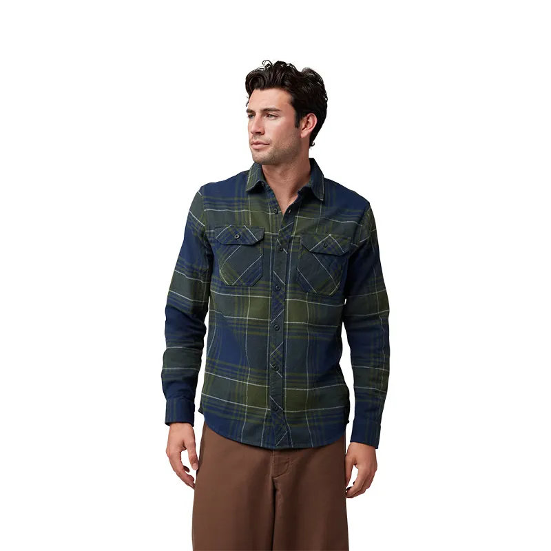 Fox Traildust Flannel Casual Long Sleeve Shirt in Midnight Blue