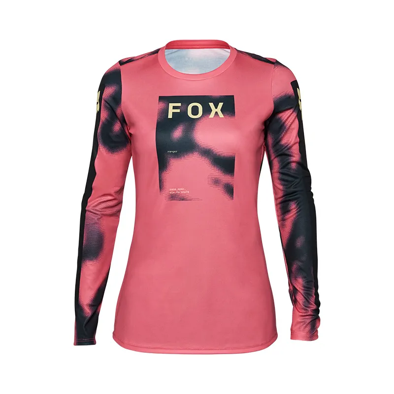 Fox Womens Ranger Taunt Long Sleeve Jersey in Guava