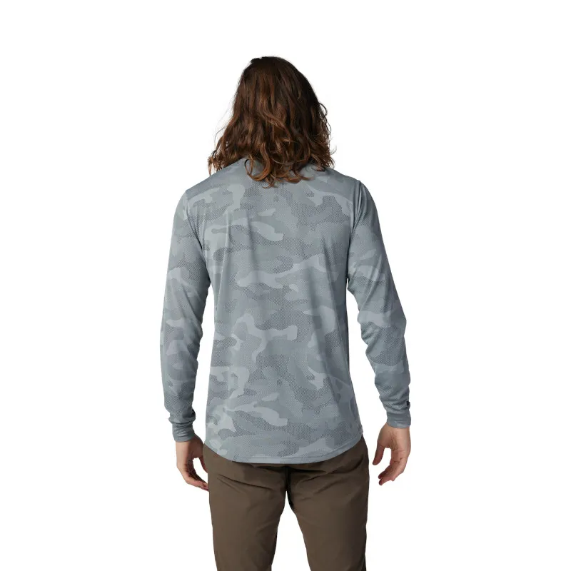 Fox Ranger TruDri Long Sleeve Mountain Bike Jersey in Cloud Grey-3