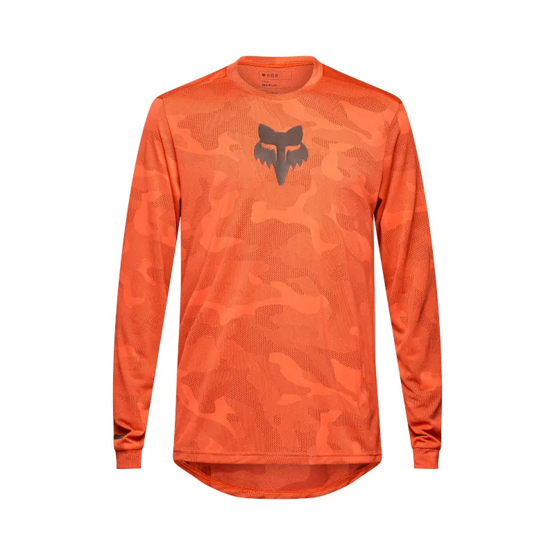Fox Ranger TruDri Long Sleeve Mountain Bike Jersey in Blood Orange