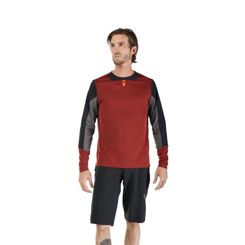 Fox Defend Long Sleeve Mountain Bike Jersey in Rust-3
