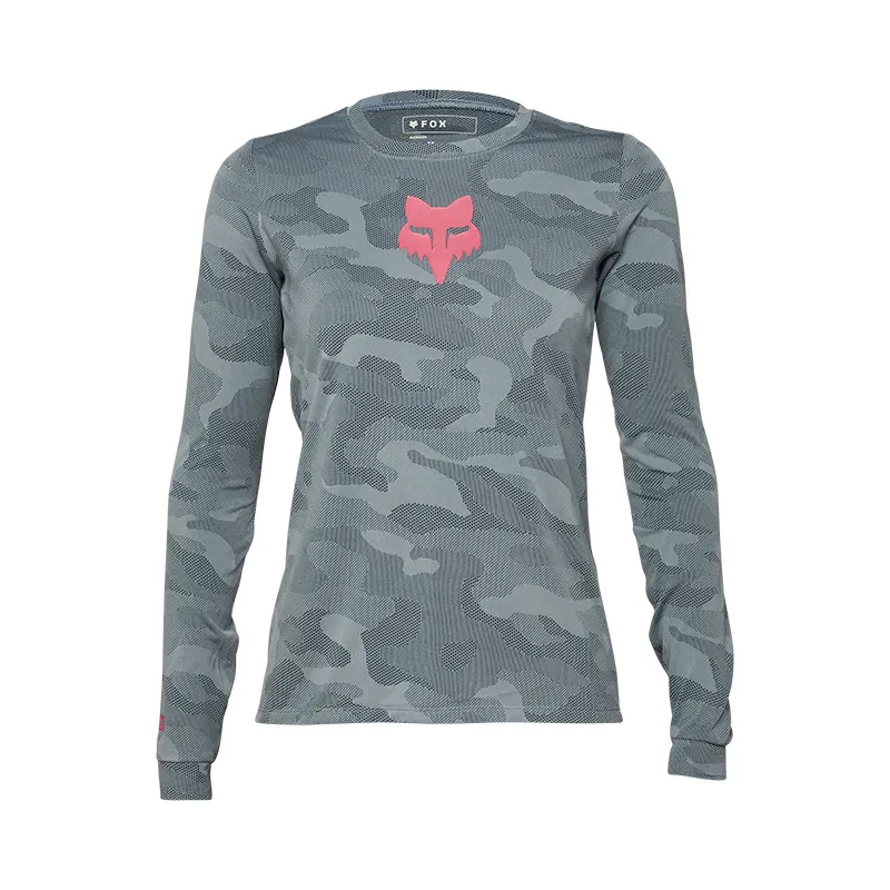 Fox Womens Ranger TruDri Long Sleeve MTB Jersey in Cloud Grey