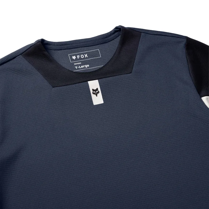 Fox Youth Defend Long Sleeve MTB Jersey in Galaxy Blue-2