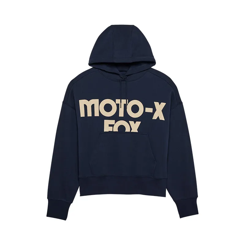 Fox Moto-X Women's Oversized Fleece Pullover Hoodie in Midnight-4