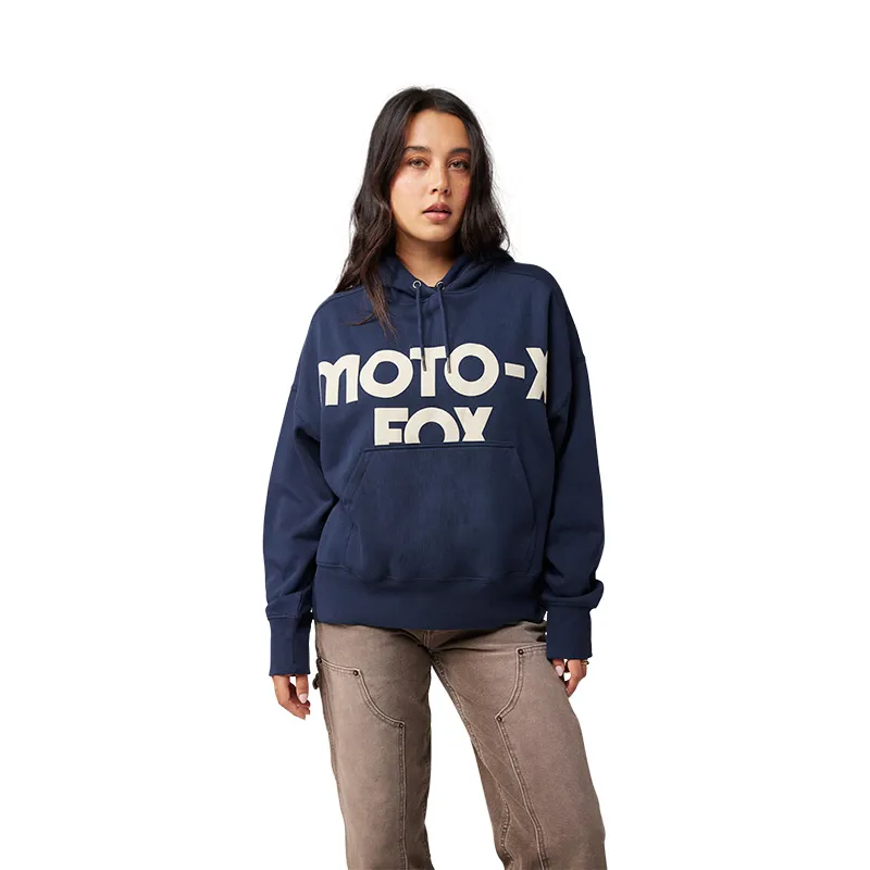 Fox Moto-X Women's Oversized Fleece Pullover Hoodie in Midnight