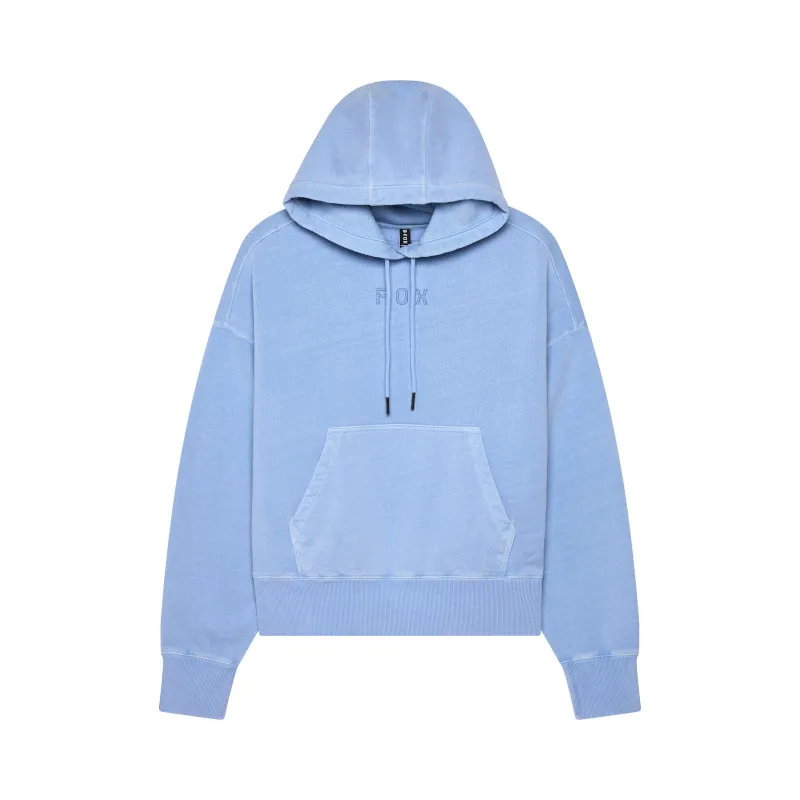 Fox Womens Wordmark Oversized Pullover Fleece in Cas Blue-1