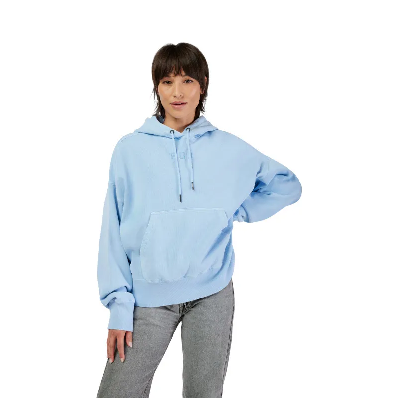 Fox Womens Wordmark Oversized Pullover Fleece in Cas Blue