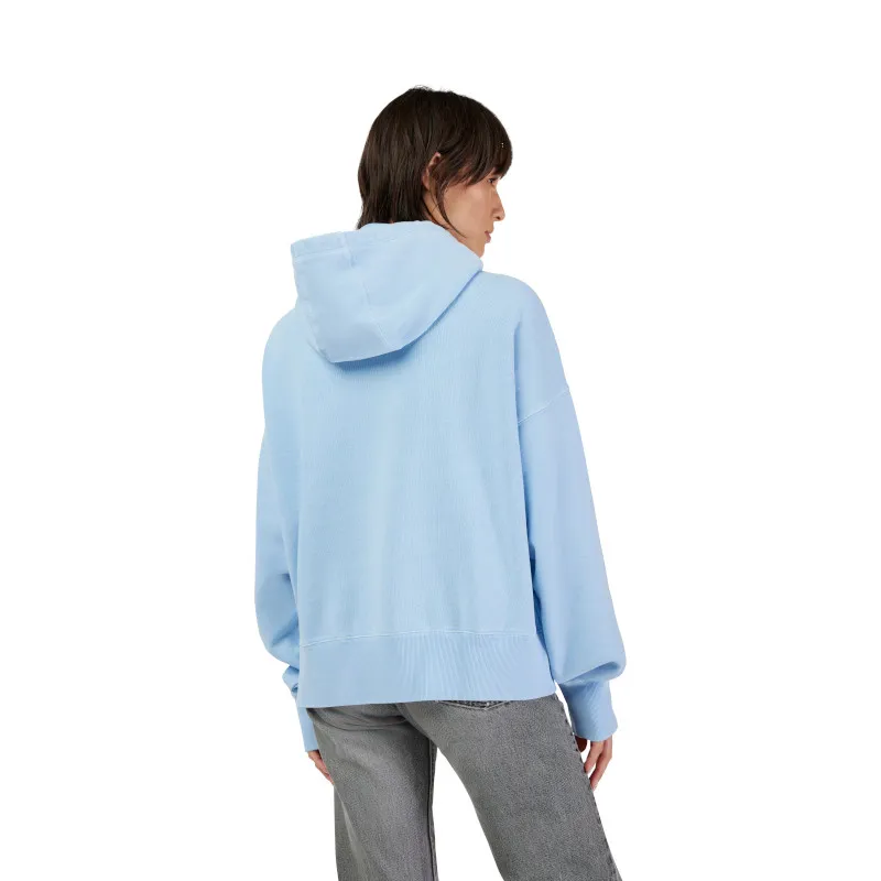 Fox Womens Wordmark Oversized Pullover Fleece in Cas Blue-3
