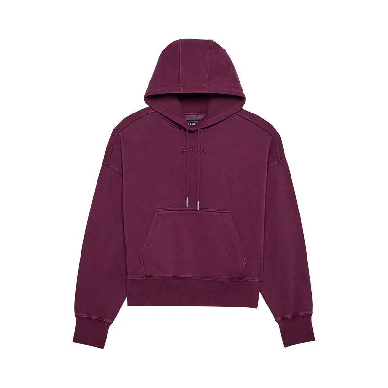 Fox Womens Wordmark Oversized Pullover Hoodie in Sangria -2