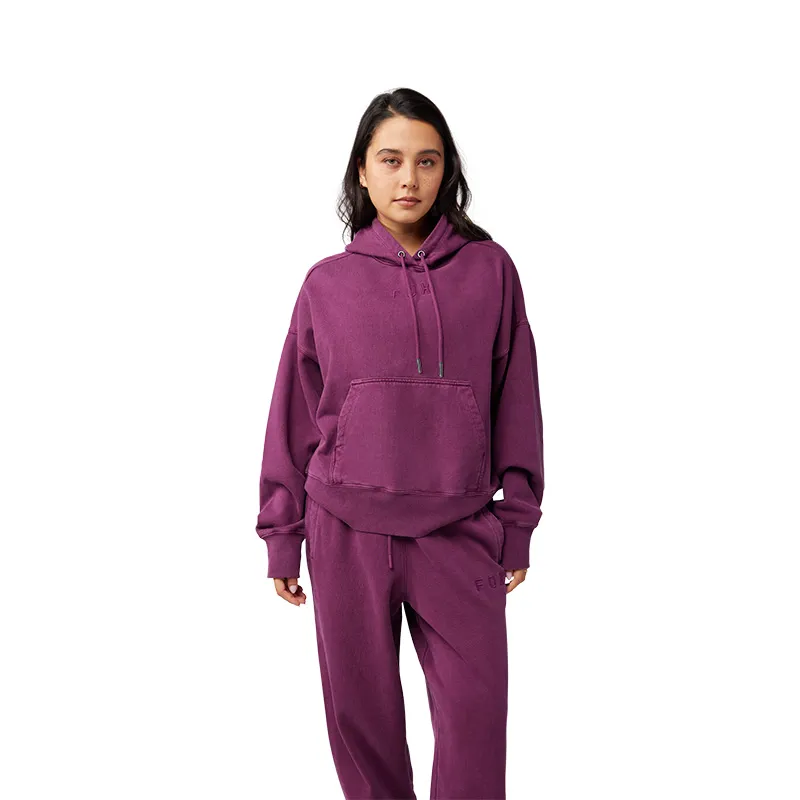 Fox Womens Wordmark Oversized Pullover Hoodie in Sangria 