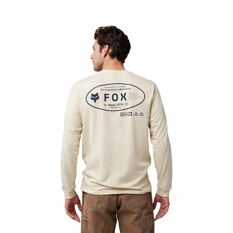 Fox Stamped Long Sleeve Premium T-Shirt in Cream